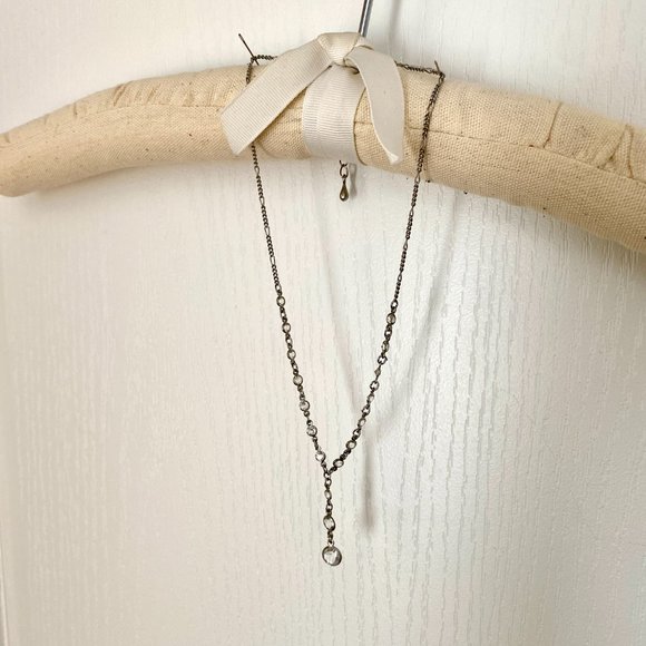 Vintage Silver Tone Necklace with Transparent Bead Detail - Picture 4 of 7